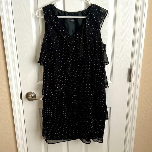 Jessica Howard Polka Dot Ruffle Dress Sleeveless Party Cocktail Black Size 8 - Picture 1 of 13
